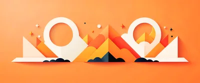 Abstract Geometric Mountain Landscape Paper Cut Illustration