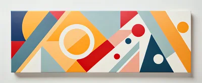 Abstract Geometric Painting With Vibrant Shapes And Lines