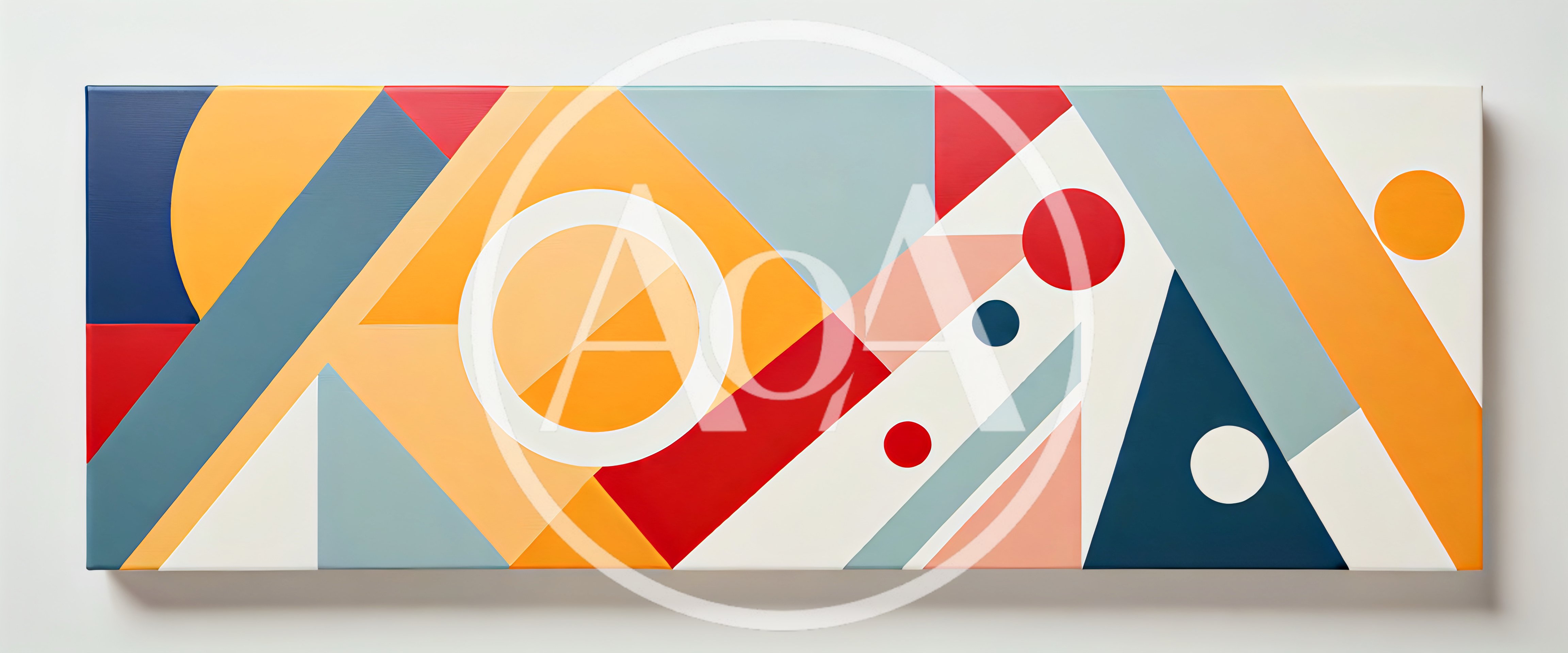 Abstract Geometric Painting With Vibrant Shapes And Lines