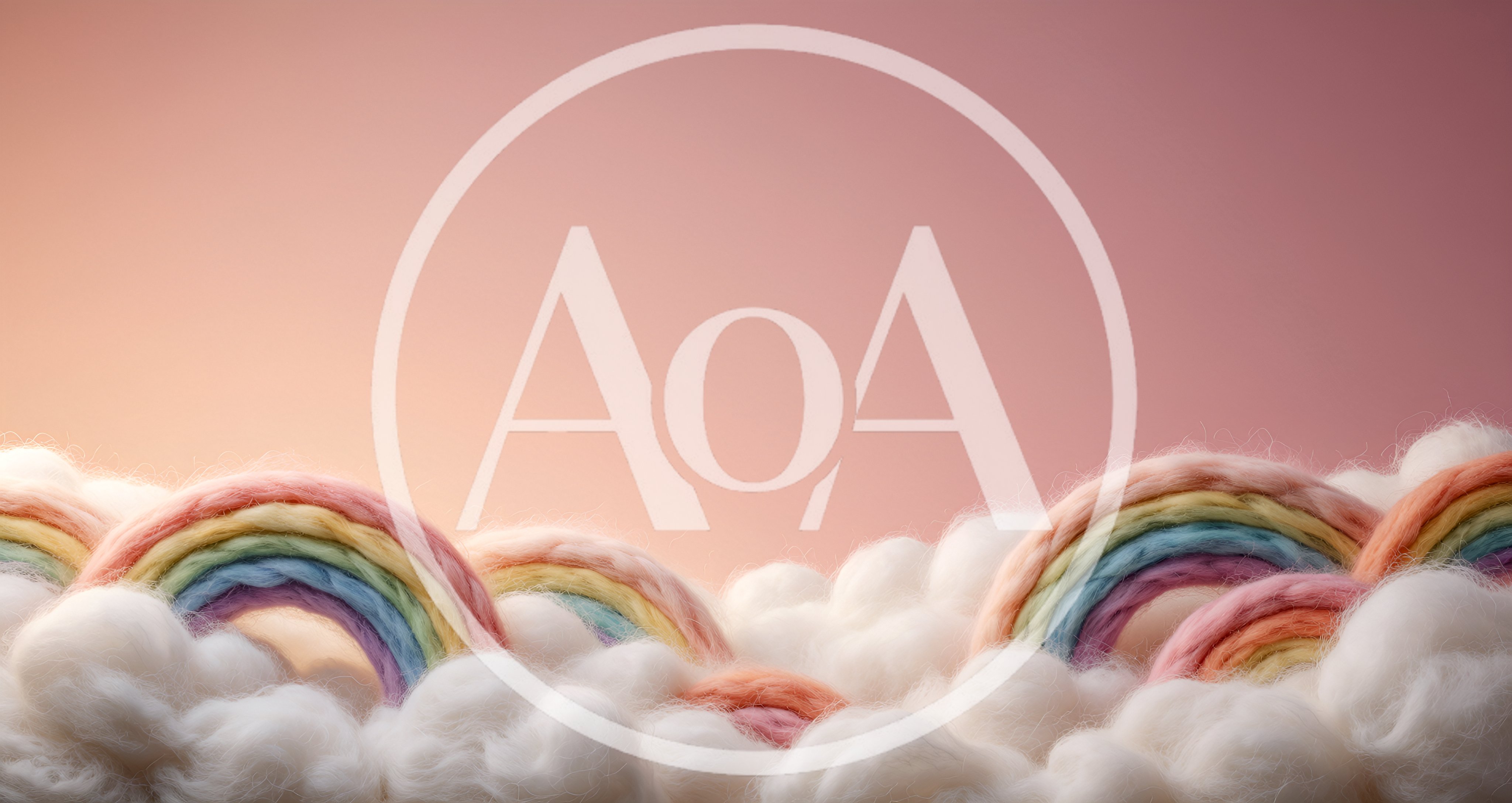 Soft Pastel Rainbows Emerging From Fluffy Cotton Clouds