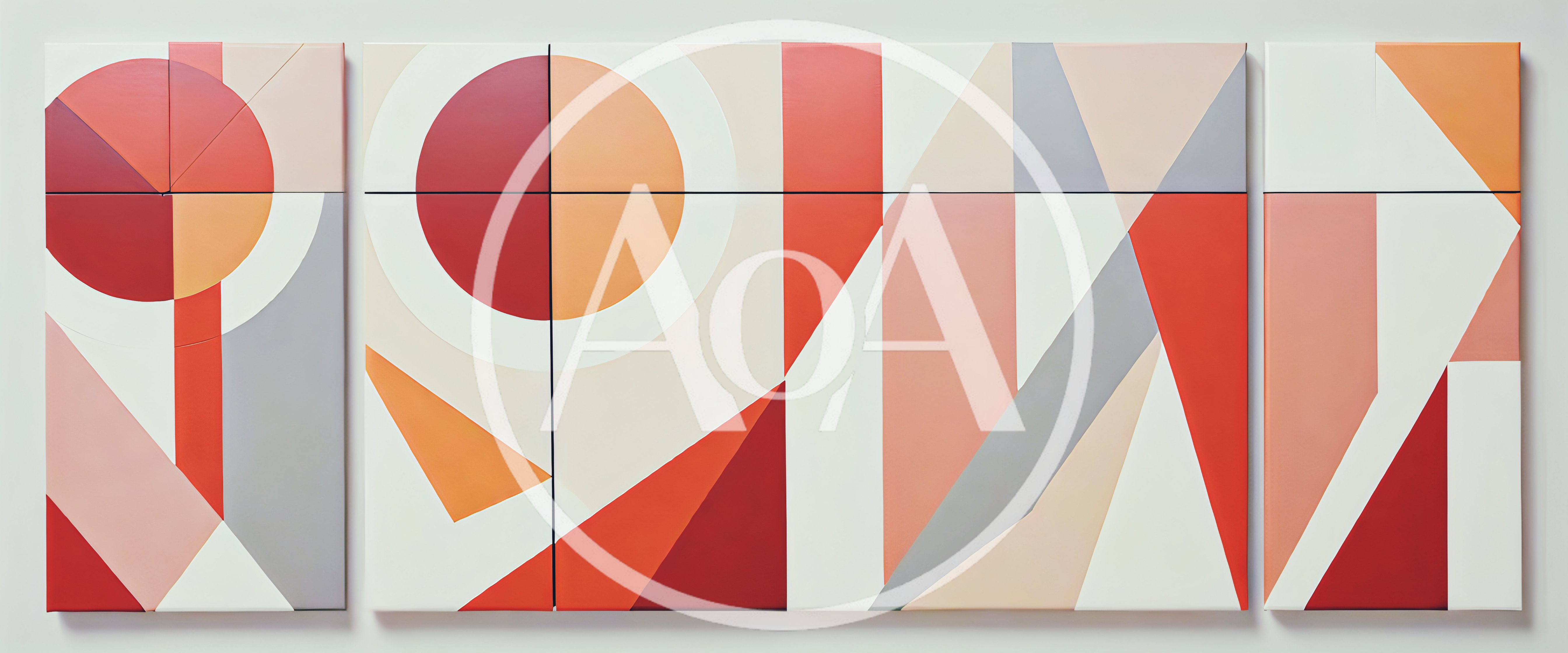 Abstract Geometric Triptych Wall Art Painting