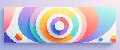 Abstract Geometric Concentric Circles and Colorful Arcs