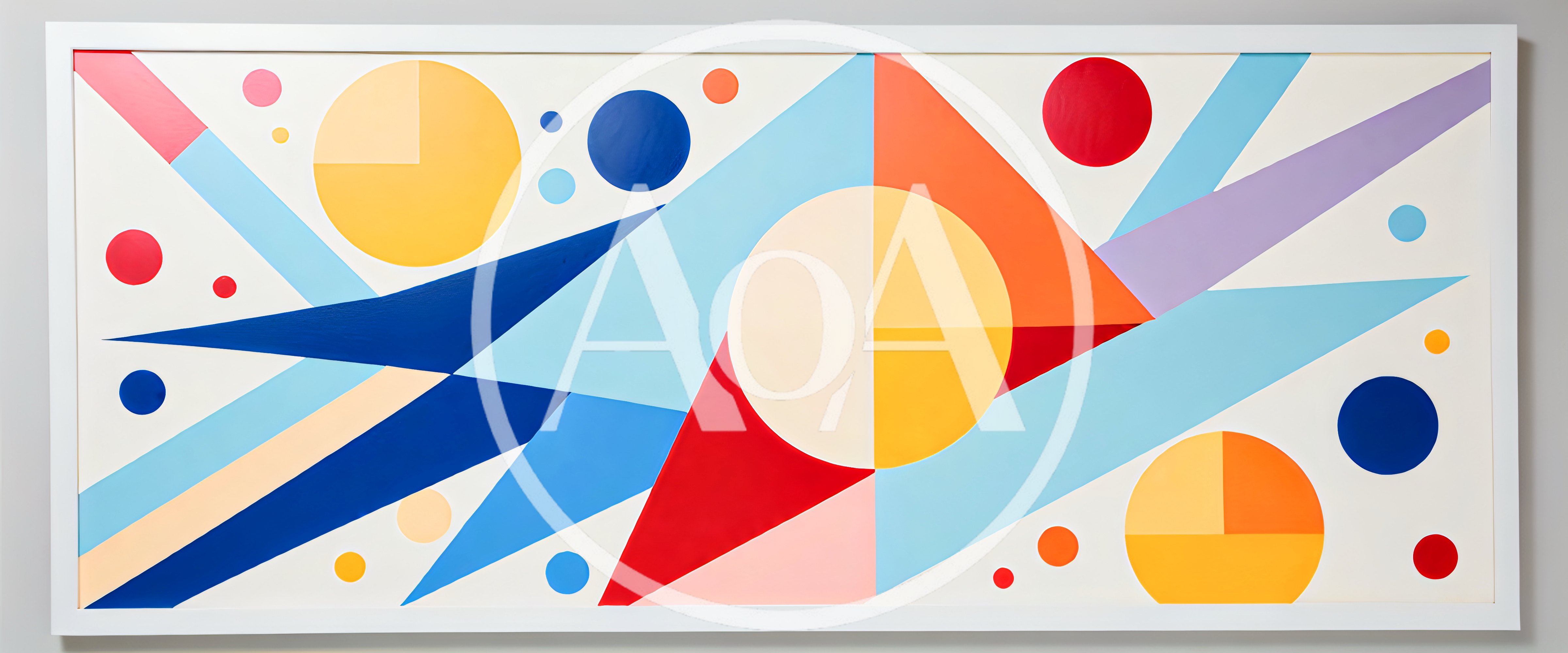 Abstract Geometric Painting With Vibrant Shapes And Colors