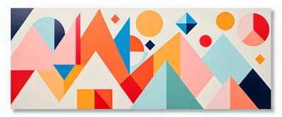 Abstract Geometric Mountain Landscape Art Print