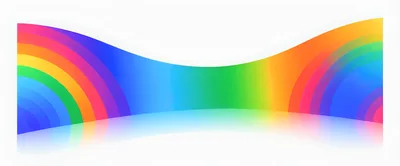 Abstract Rainbow Curved Wall With Reflective Floor