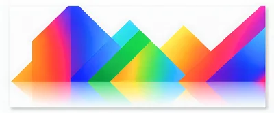 Abstract Geometric Mountain Landscape With Vibrant Color Gradients