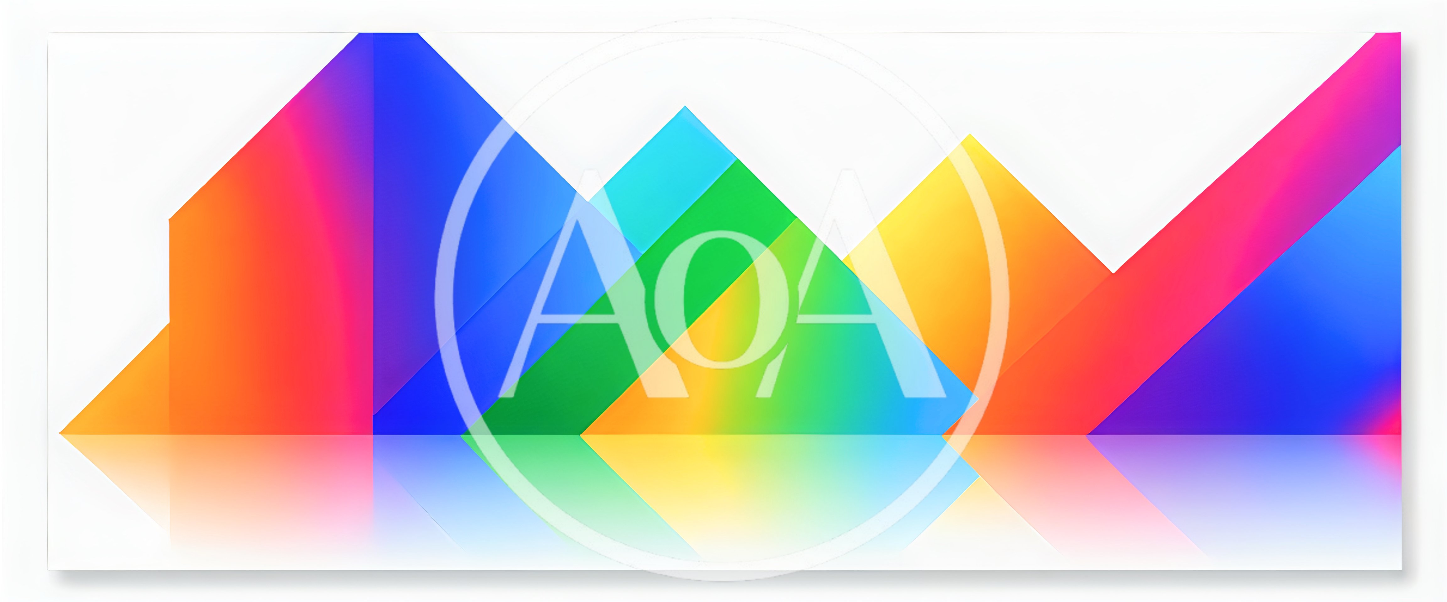 Abstract Geometric Mountain Landscape With Vibrant Color Gradients