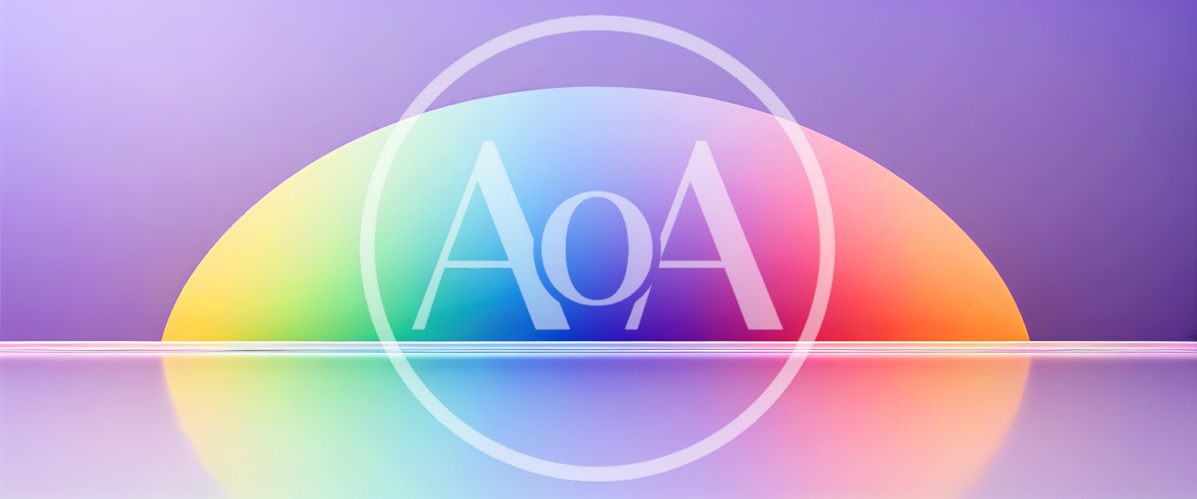 Abstract Rainbow Gradient Hemisphere On Reflective Surface