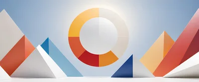 Abstract Geometric Shapes With A Circular Color Wheel