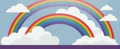 Double Rainbow Over Fluffy White Clouds