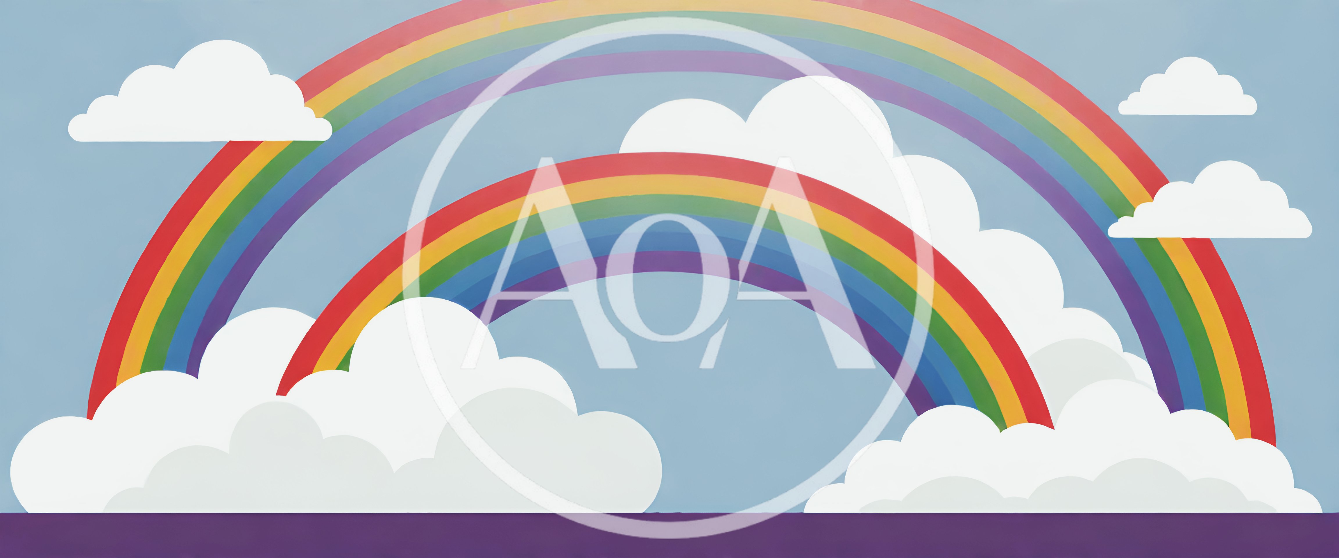 Double Rainbow Over Fluffy White Clouds