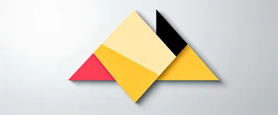 Abstract Geometric Composition With Overlapping Colorful Triangles