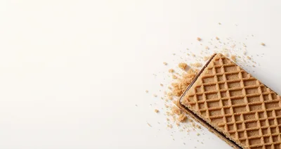 Single Chocolate Wafer Cookie With Crumbs