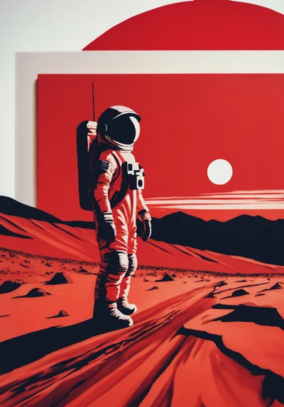 Astronaut Standing On The Surface Of Mars