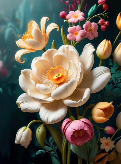 Elegant Floral Arrangement With Soft Pastel Flowers