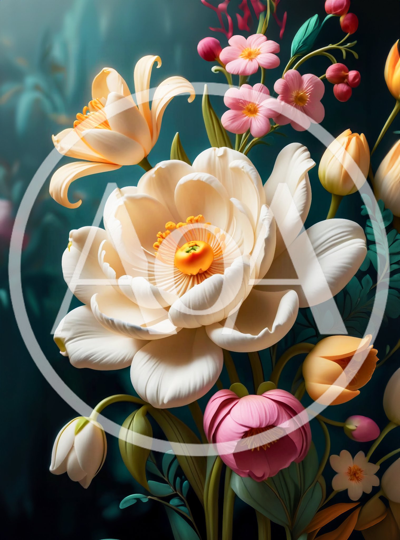 Elegant Floral Arrangement With Soft Pastel Flowers