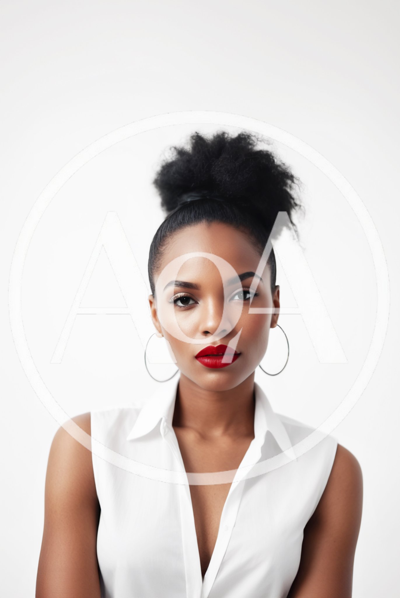 Portrait Of A Confident Young Woman With Red Lips