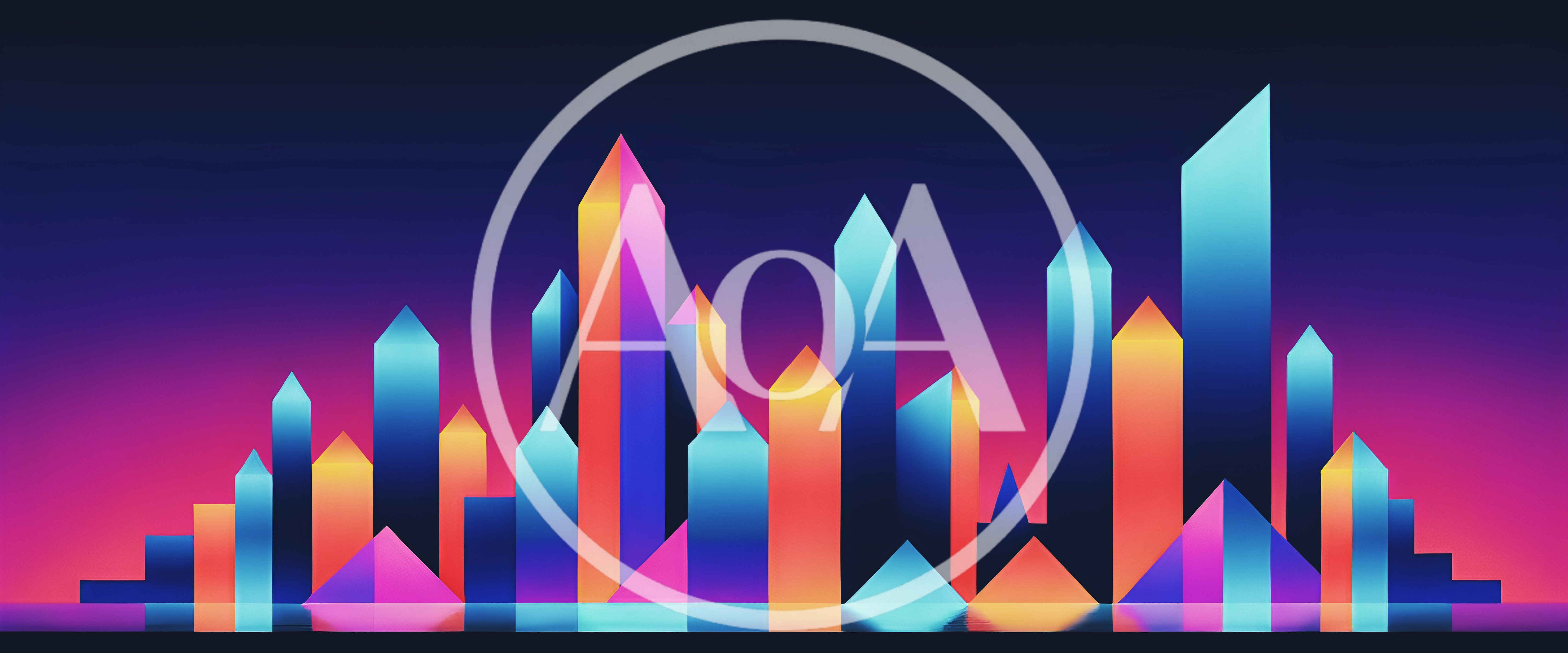 Abstract Neon City Skyline Vector Illustration