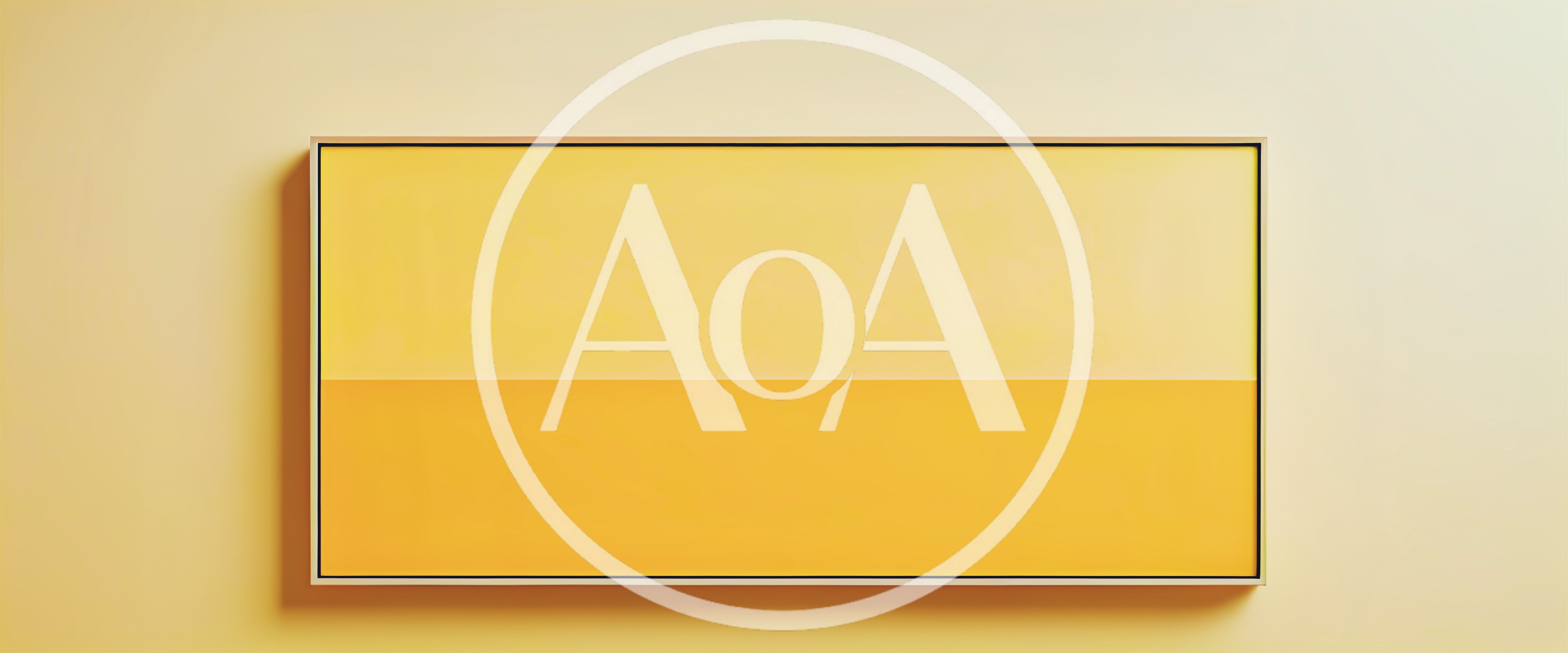 Minimalist Yellow Abstract Painting In A Wooden Frame