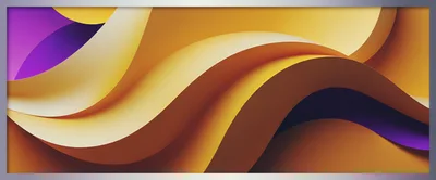 Abstract Golden Waves With Purple Accents