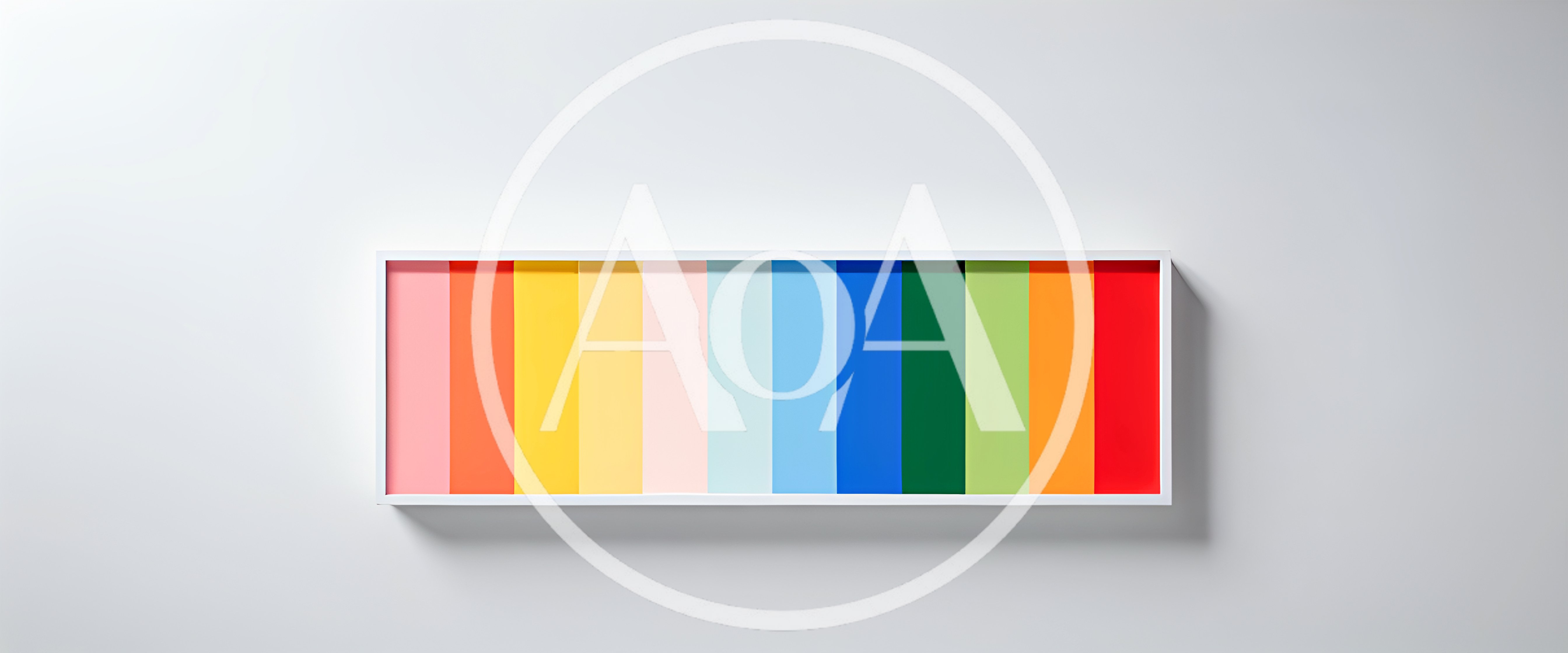 Colorful Vertical Stripes In A White Rectangular Frame