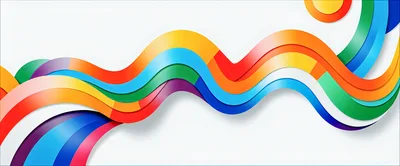 Abstract Colorful Wavy Ribbon Background Design