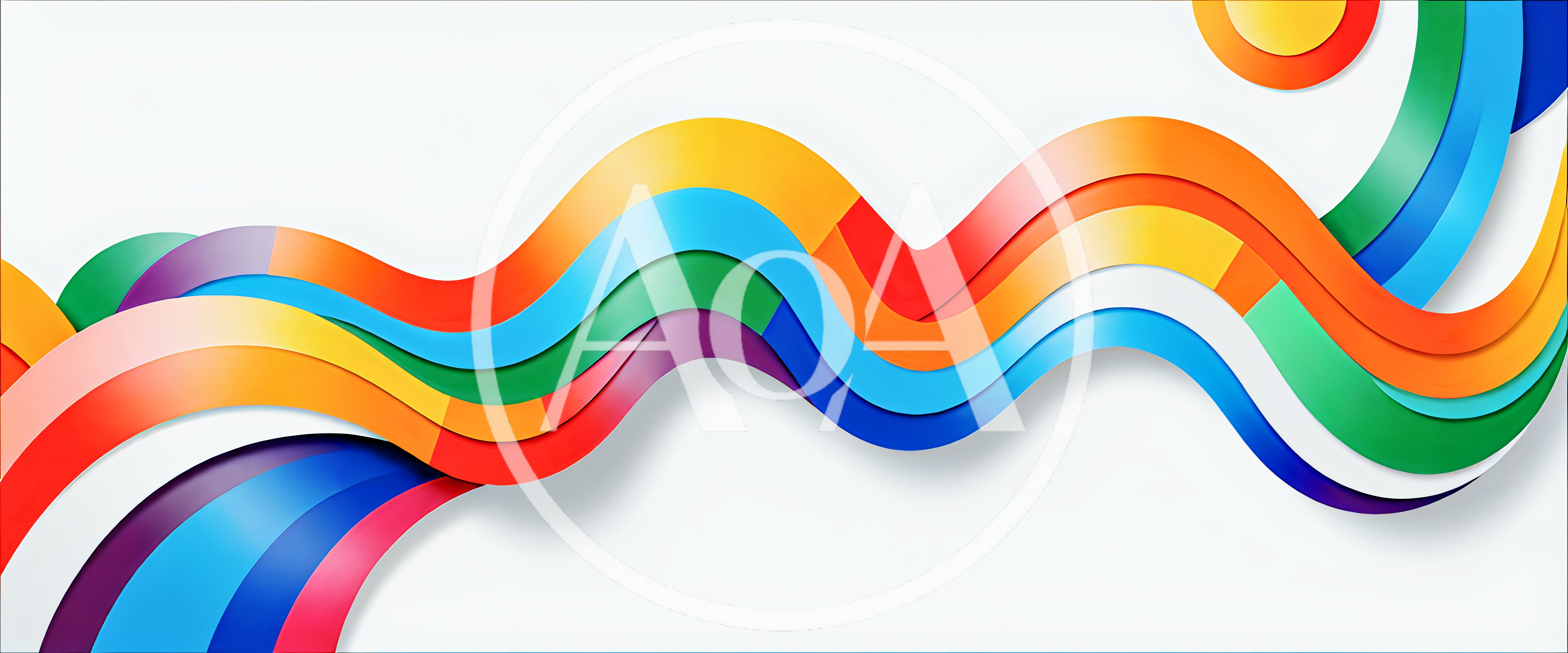 Abstract Colorful Wavy Ribbon Background Design