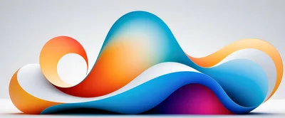 Abstract Fluid Wave Shape With Vibrant Gradient Colors