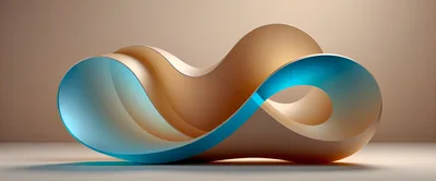 Abstract Infinity Loop Sculpture With Blue Gradient