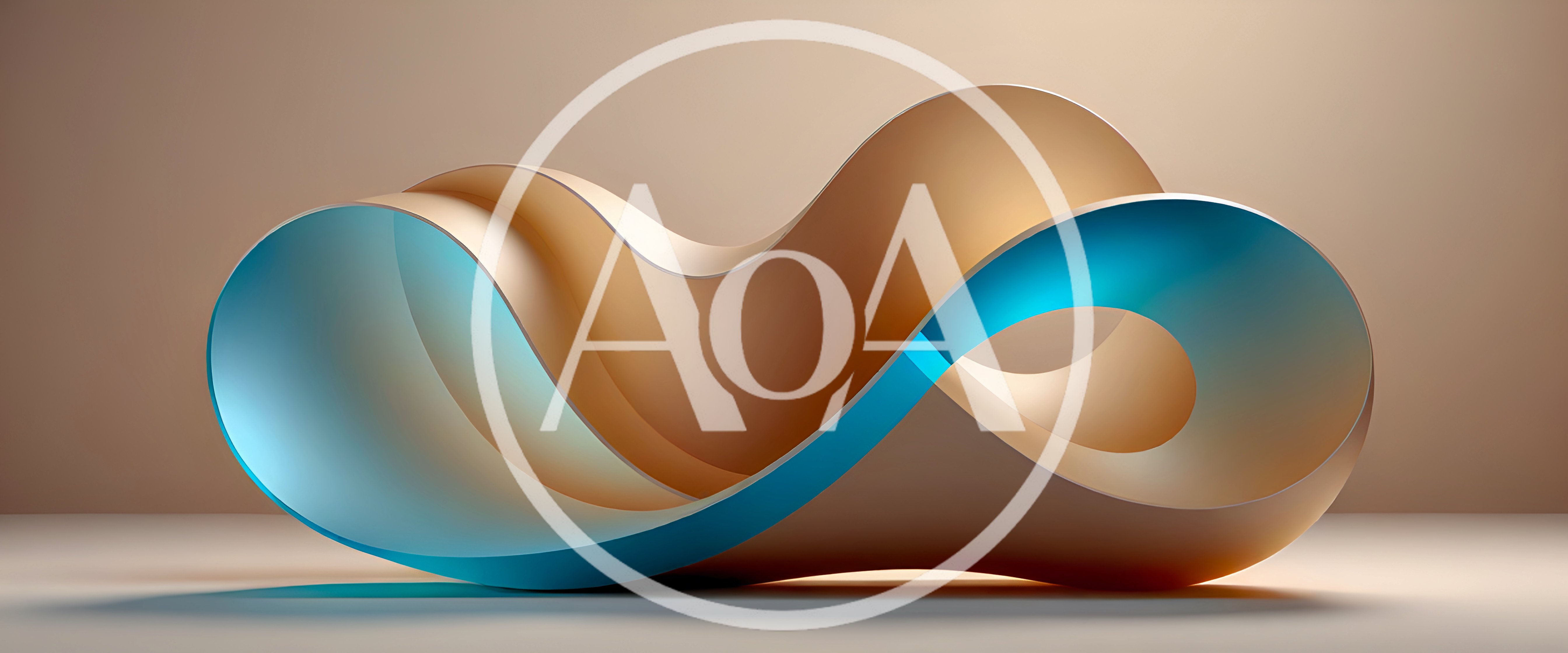 Abstract Infinity Loop Sculpture With Blue Gradient