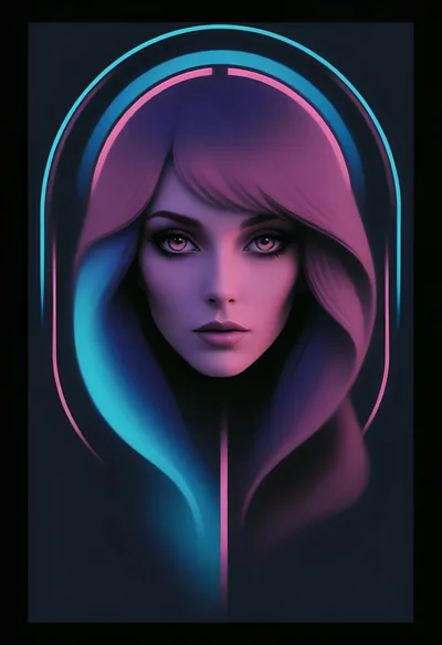 Cyberpunk Portrait Of A Woman With Neon Lighting