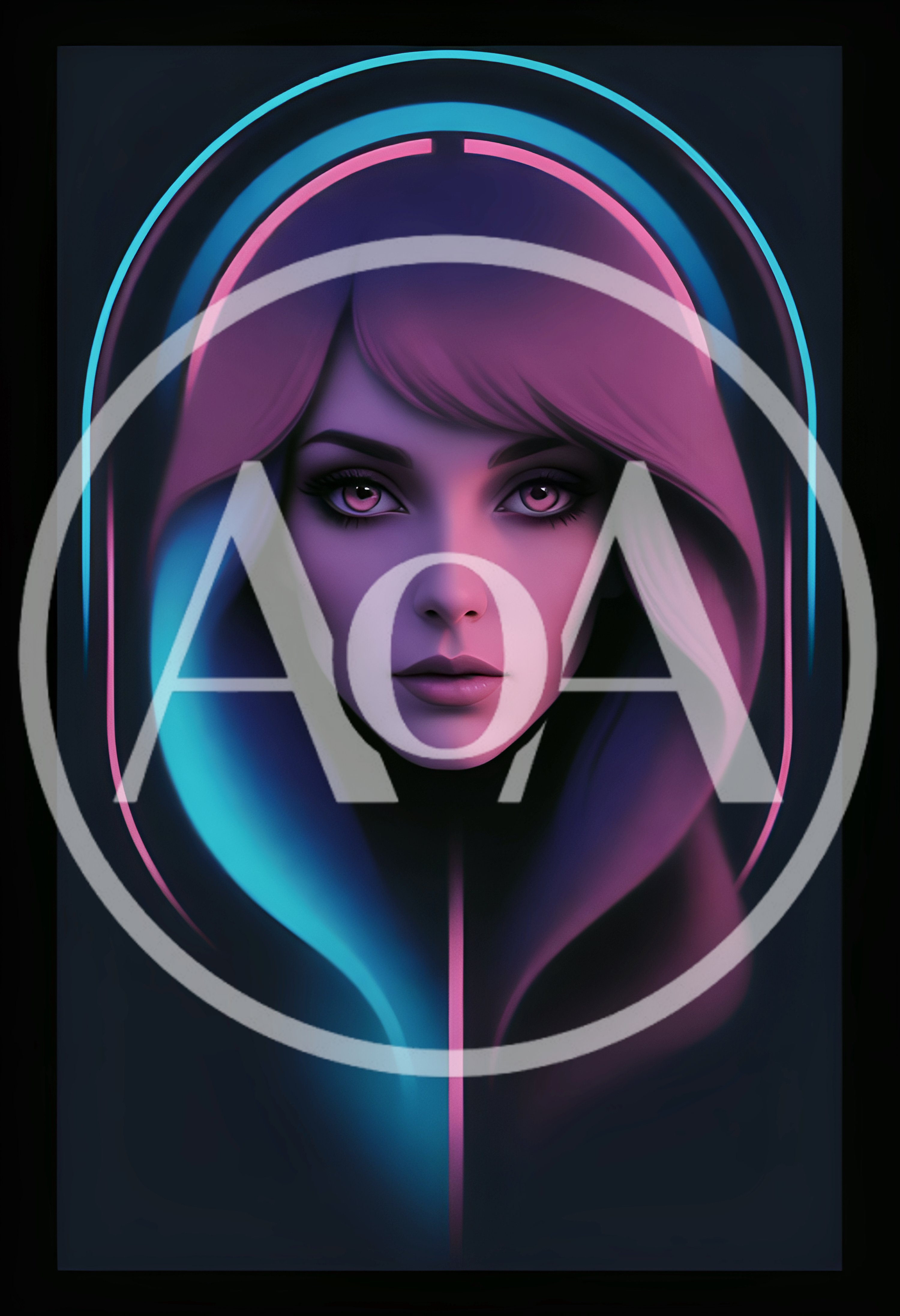Cyberpunk Portrait Of A Woman With Neon Lighting