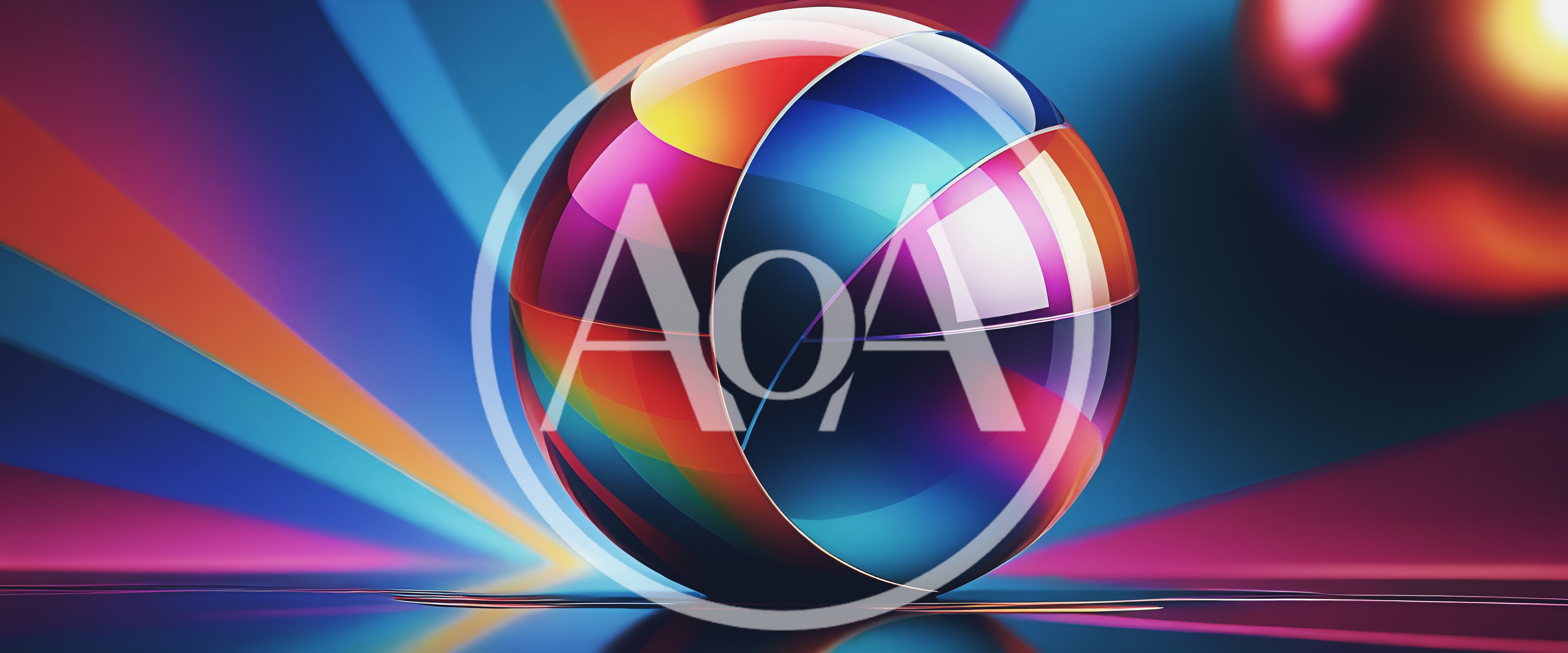 Abstract Glossy Sphere With Vibrant Colorful Light Reflections