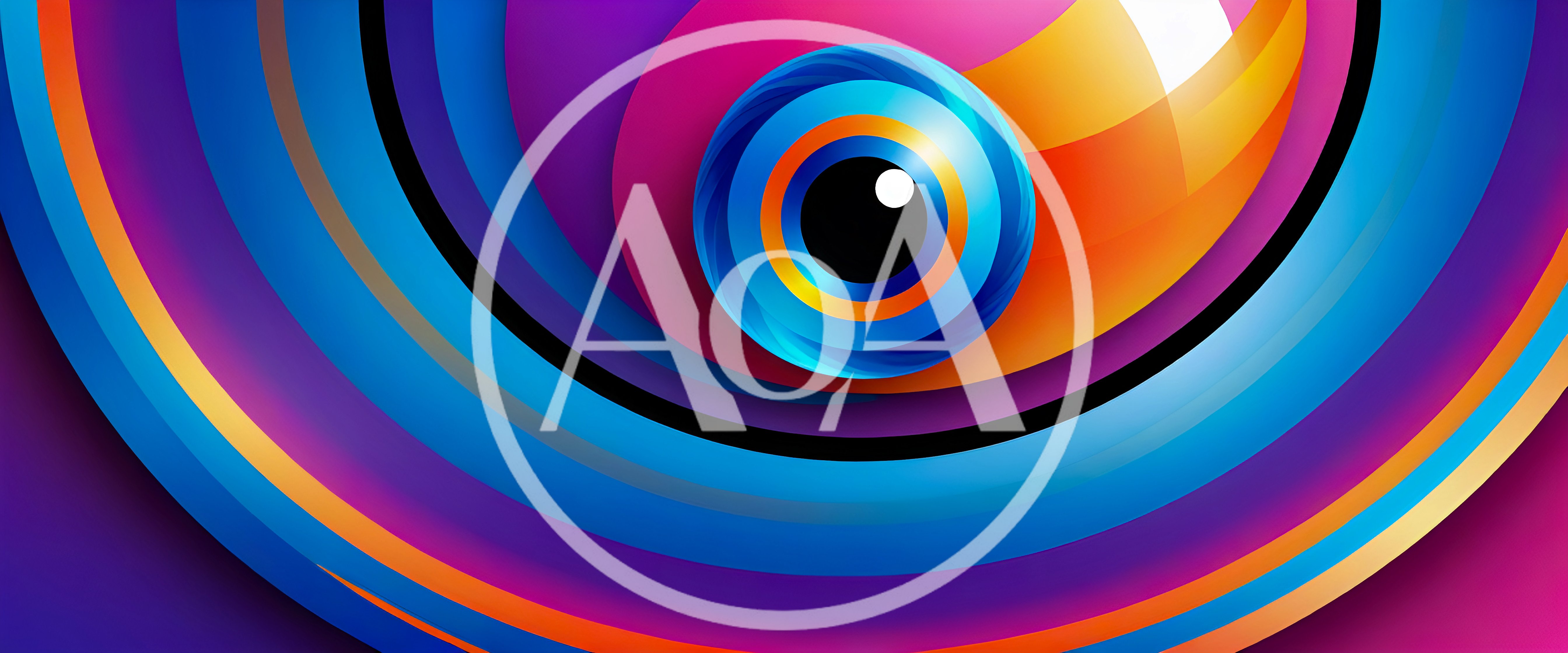Abstract Colorful Concentric Circles With Central Eye Motif