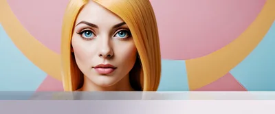 Portrait Of A Young Blonde Woman With Blue Eyes