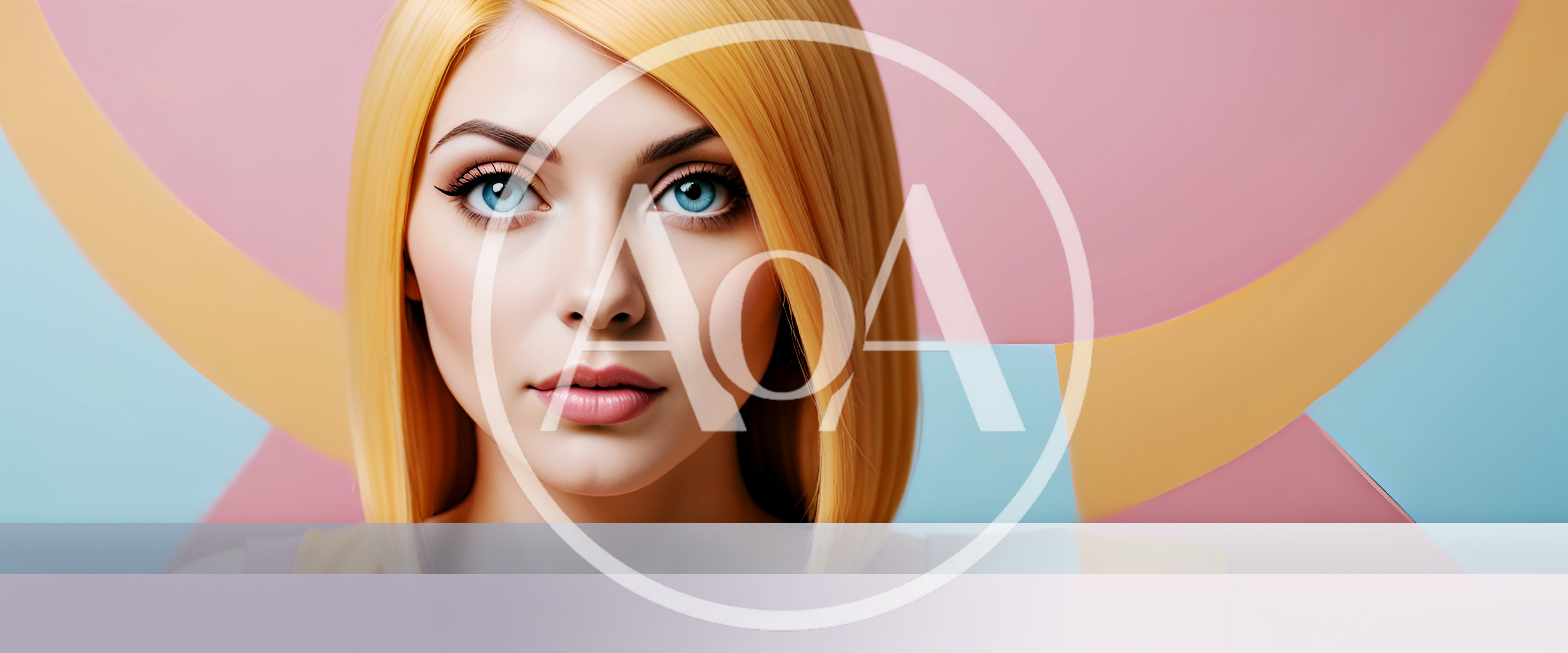 Portrait Of A Young Blonde Woman With Blue Eyes