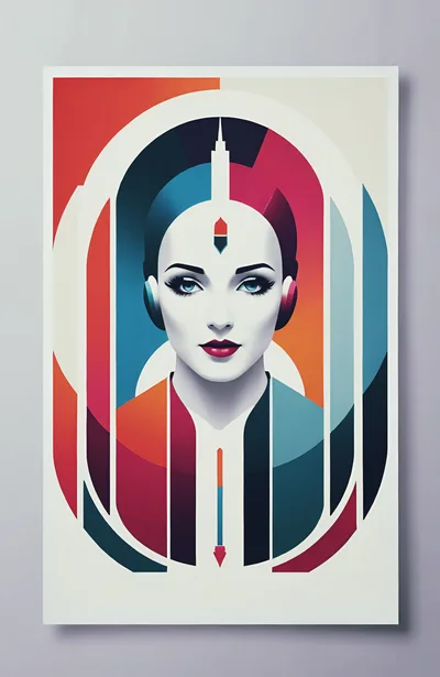 Art Deco Style Portrait Of A Futuristic Woman
