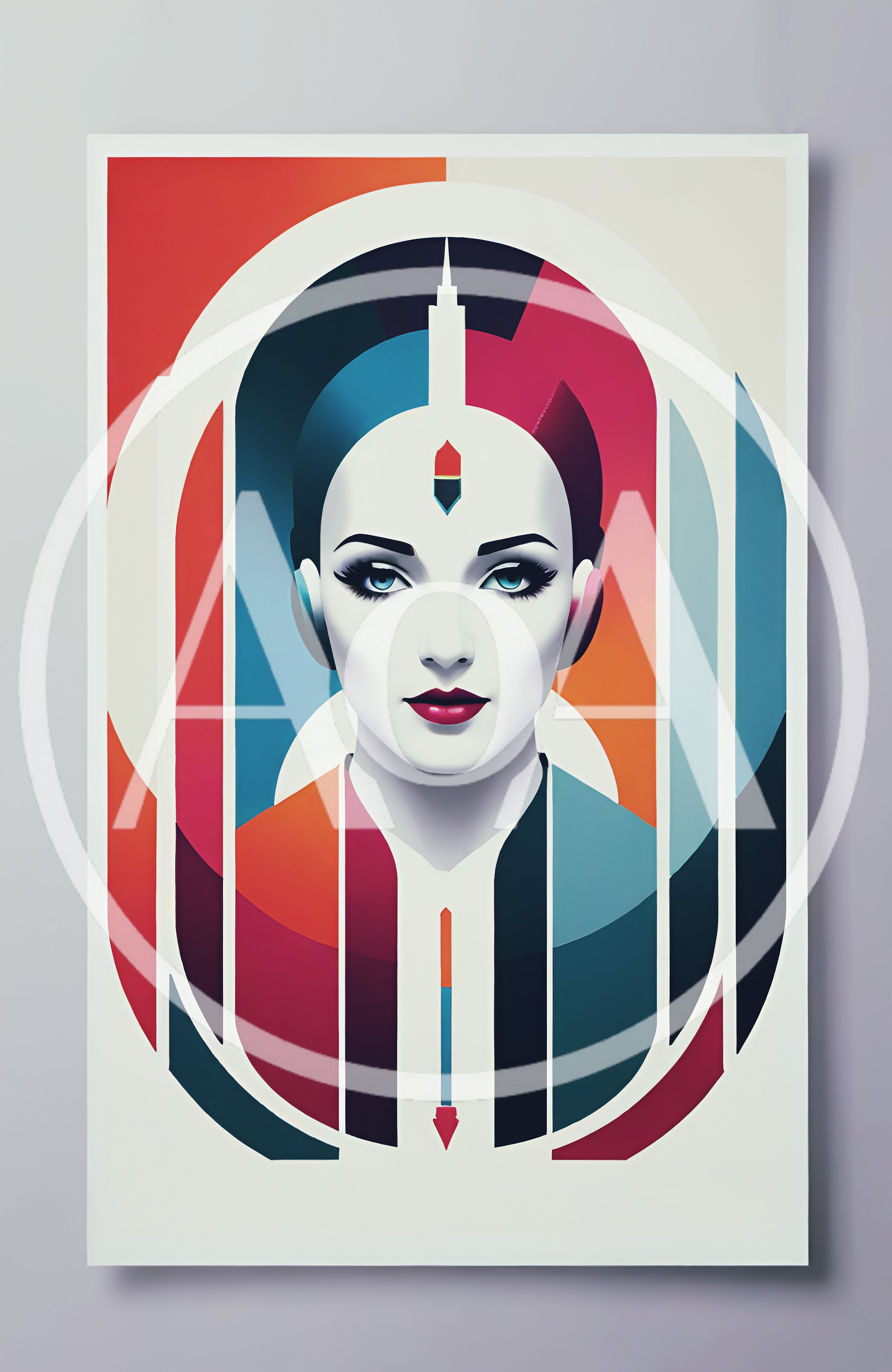 Art Deco Style Portrait Of A Futuristic Woman