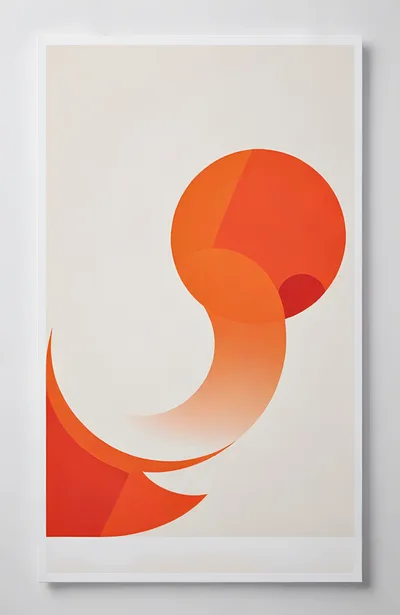Abstract Minimalist Orange Circular Graphic Art