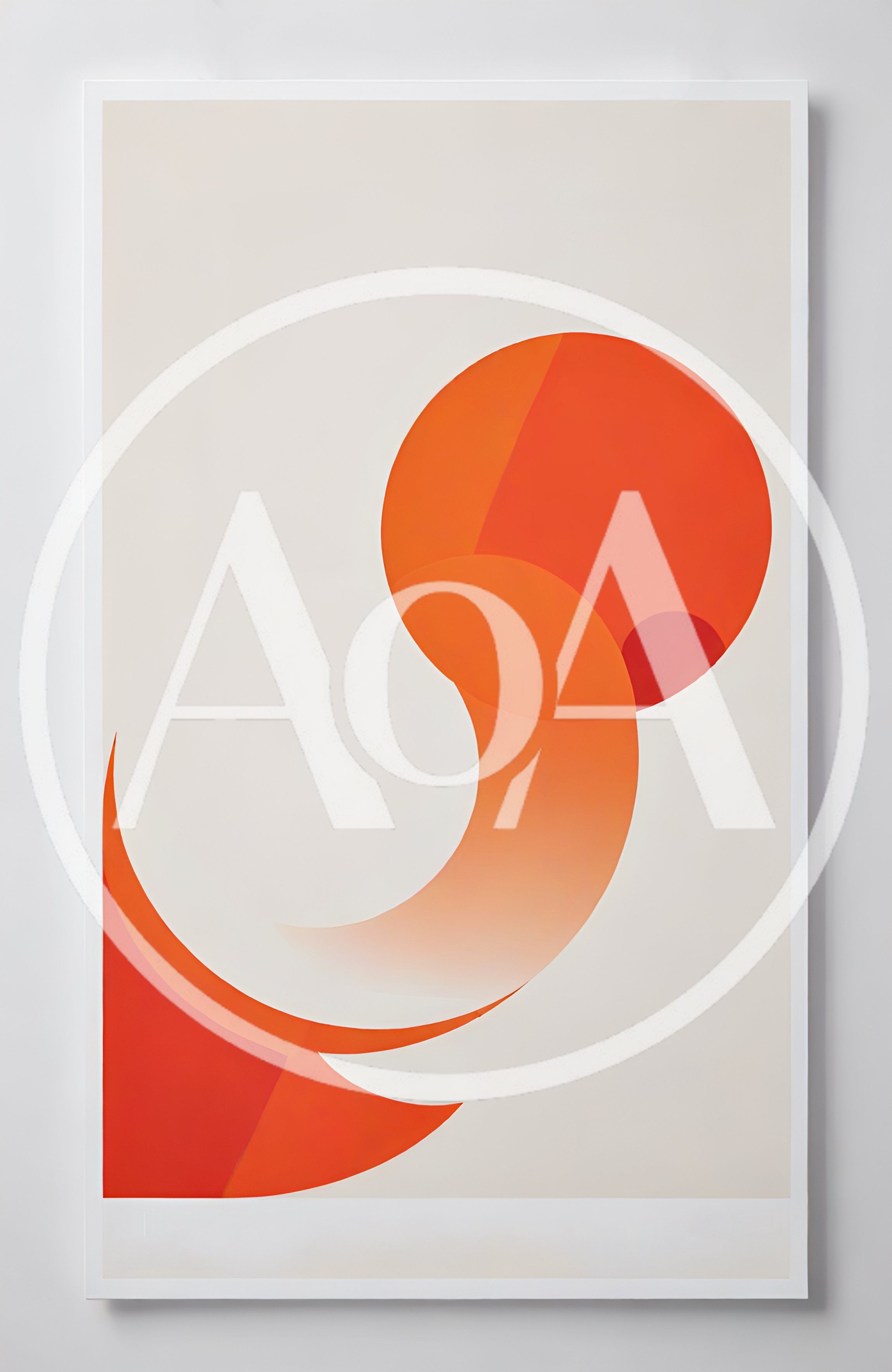 Abstract Minimalist Orange Circular Graphic Art