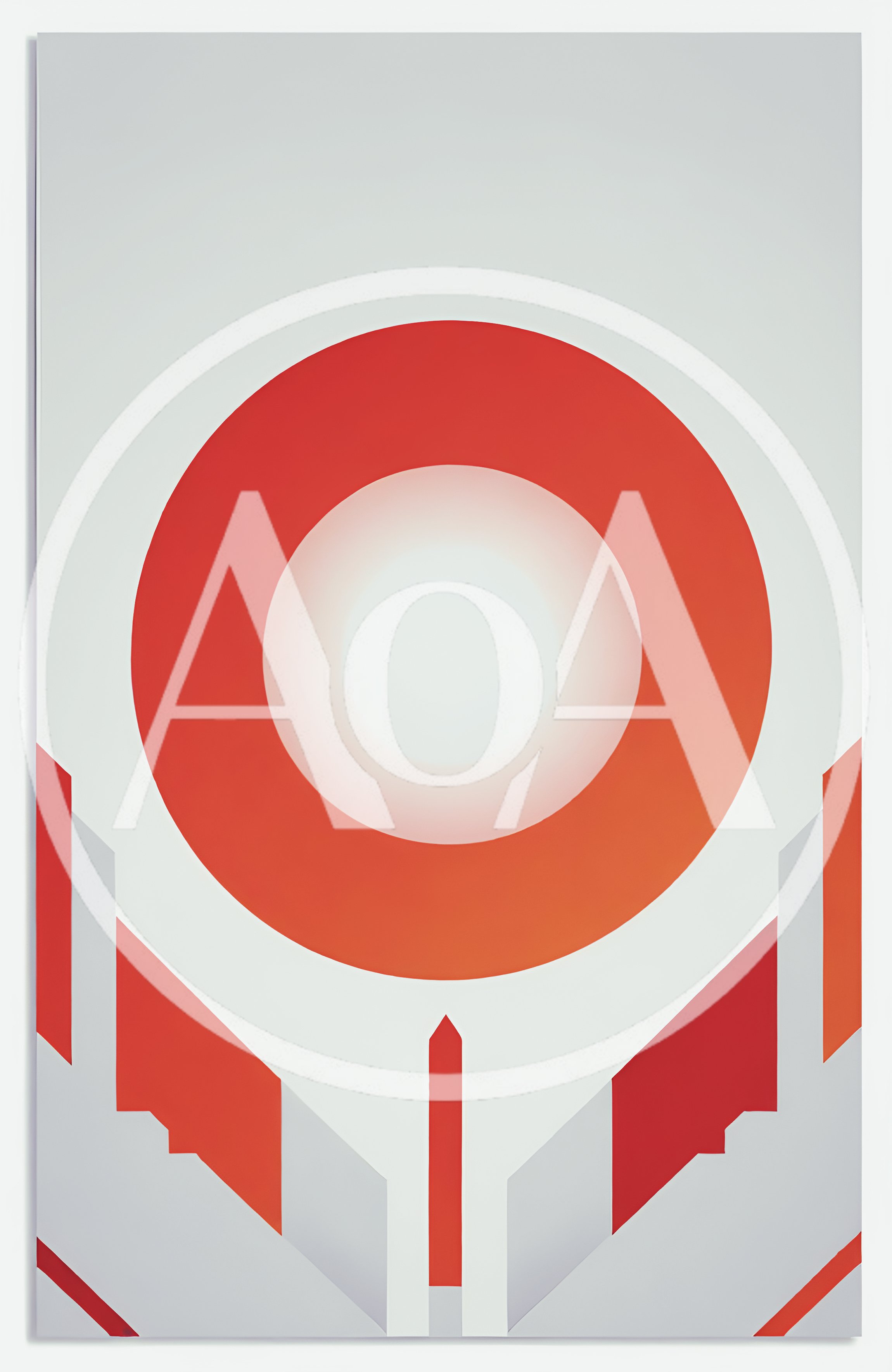 Abstract Geometric Illustration With Red Circle And Structures