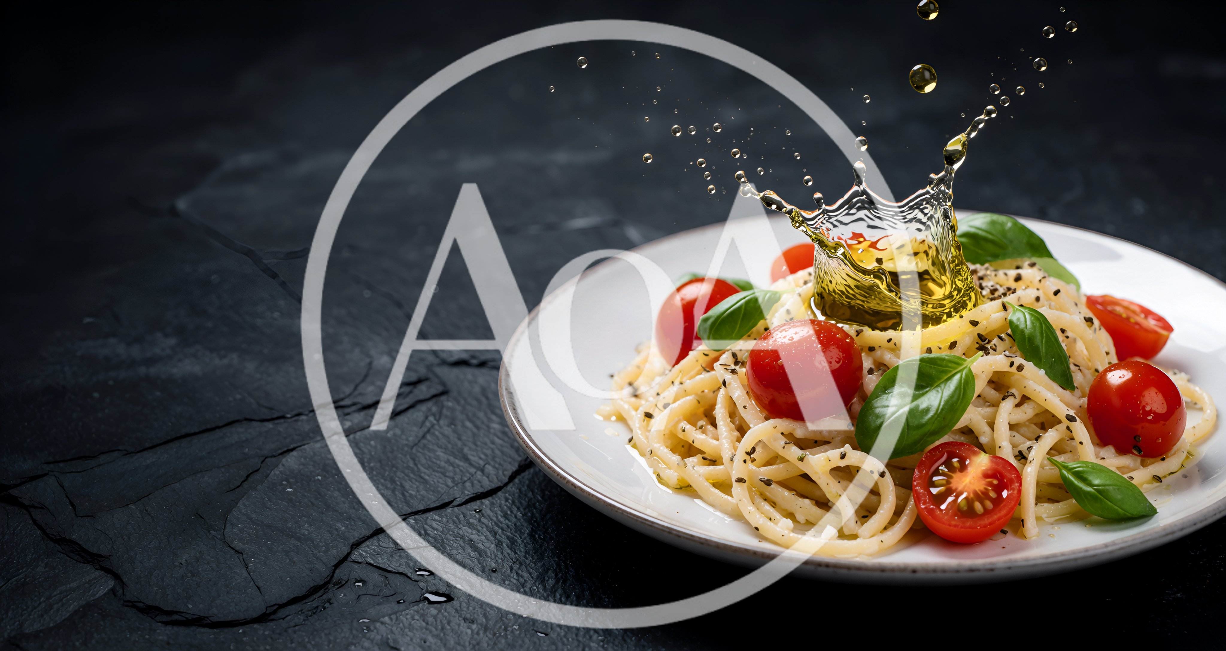 Spaghetti Pasta With Cherry Tomatoes And Olive Oil Splash