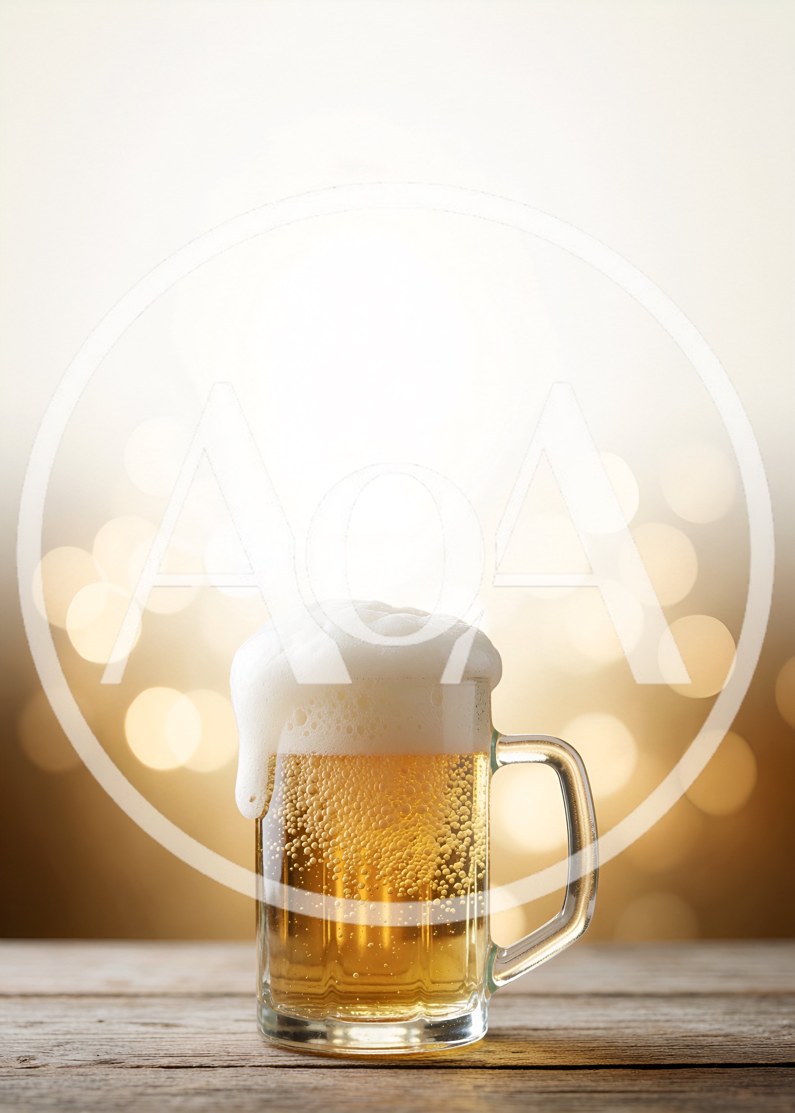 Glass Mug Of Cold Beer With Frothy Foam