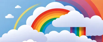 Abstract Rainbow And Clouds Illustration