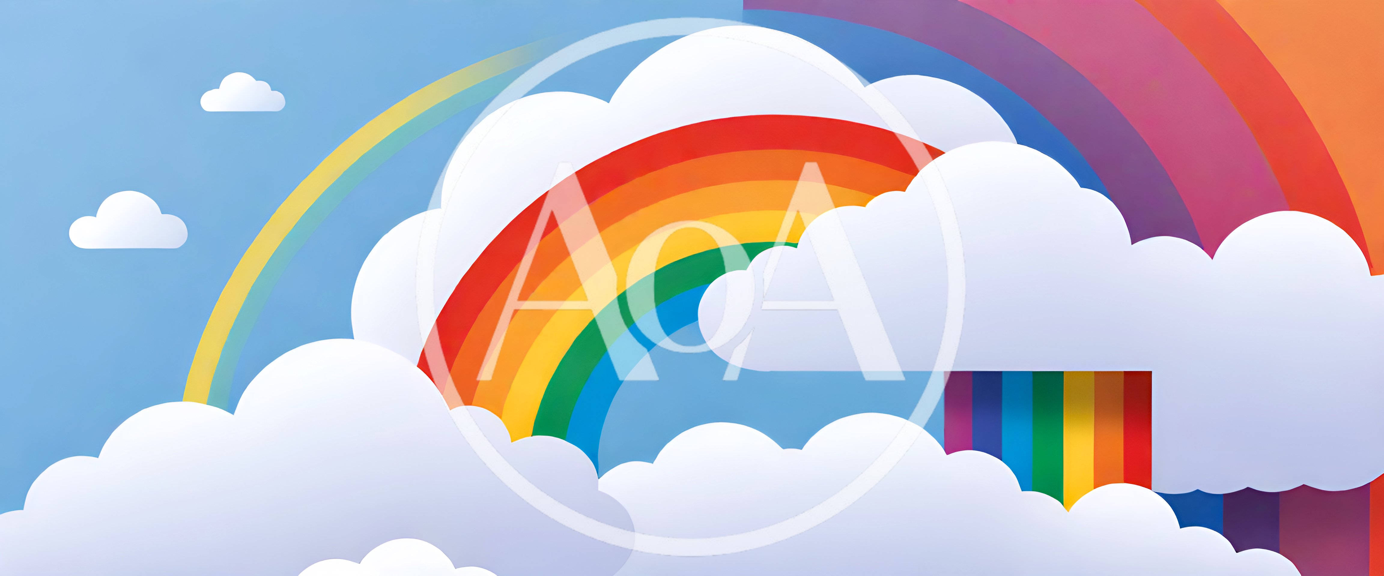 Abstract Rainbow And Clouds Illustration