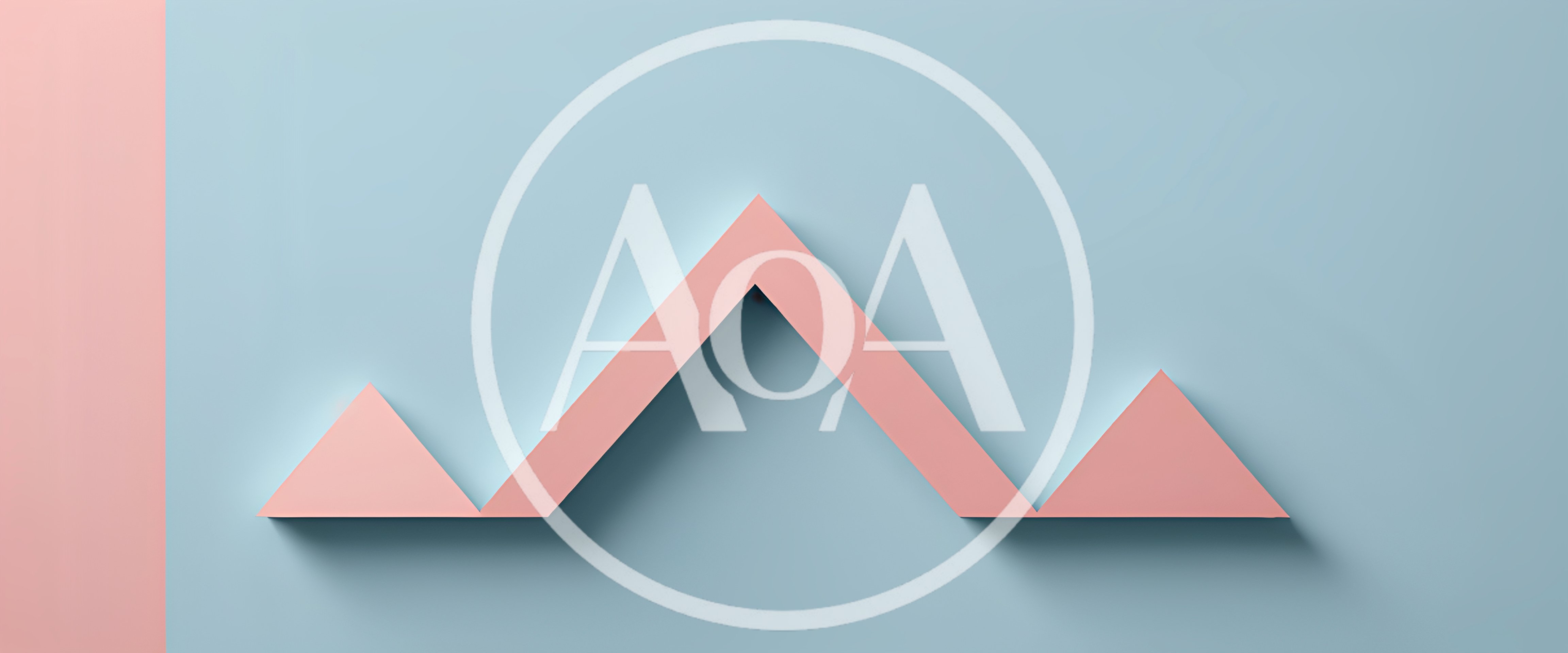 Minimalist 3D Pink Mountain Shape On Blue Background