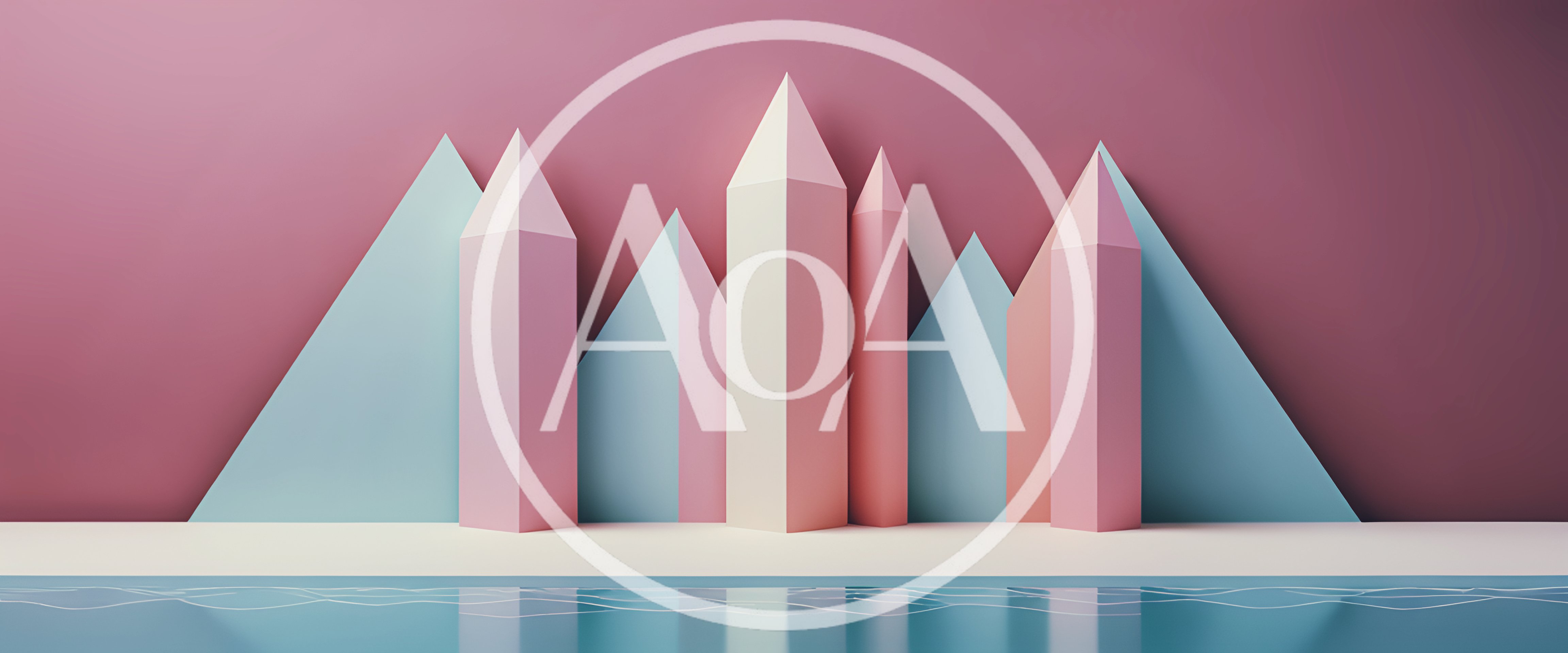 Abstract 3D Geometric Shapes With Pastel Colors