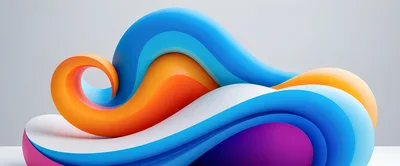 Abstract 3D Fluid Wave Shapes