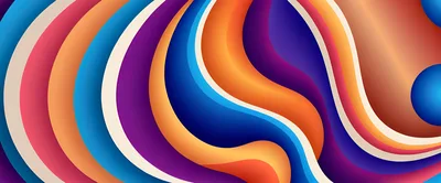Abstract Wavy Background With Vibrant Colorful Fluid Shapes