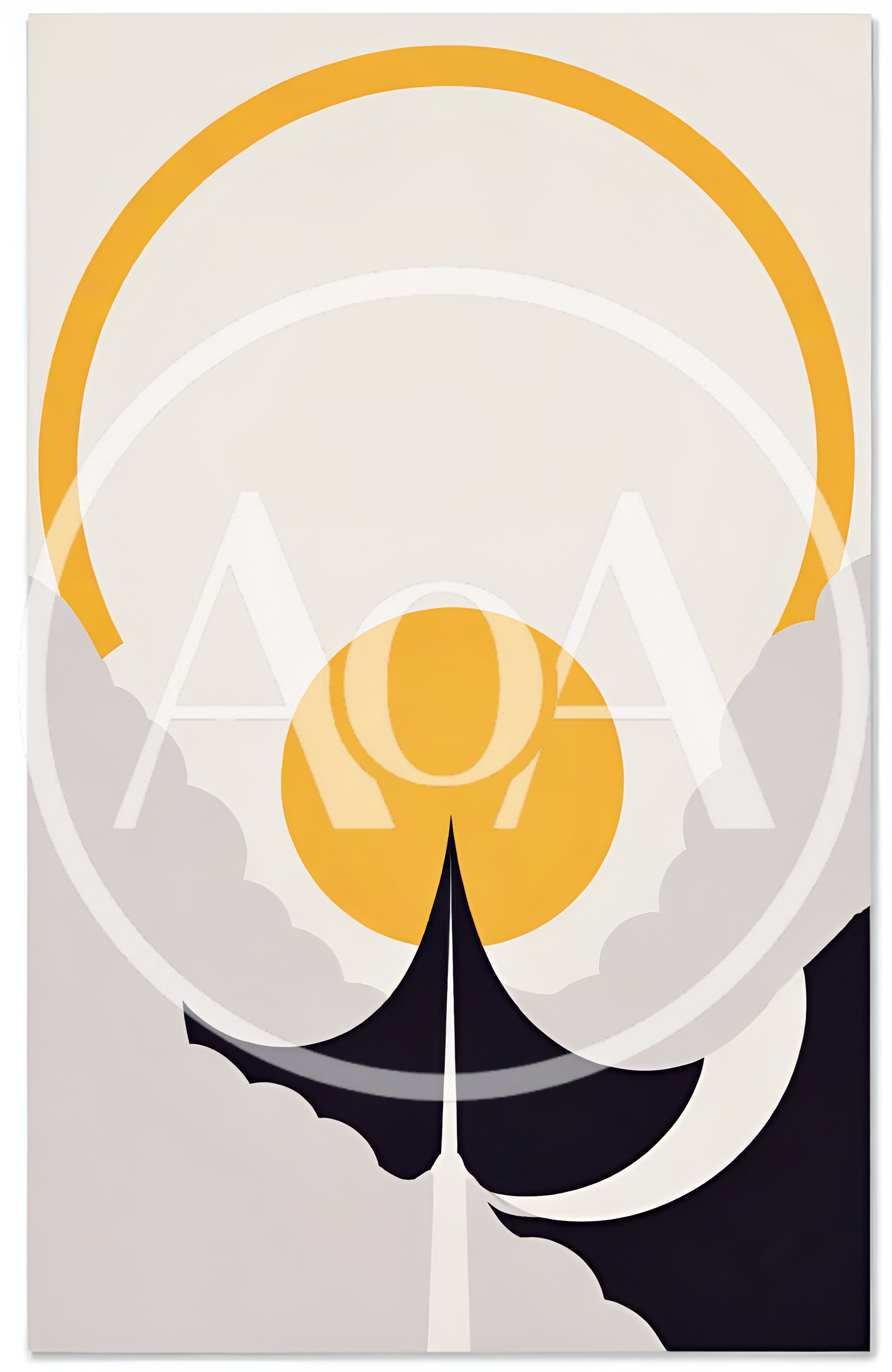 Minimalist Abstract Rocket Launch Illustration
